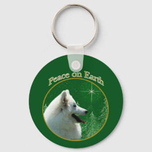 American Eskimo Dog Peace Key Ring