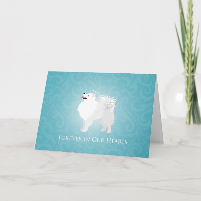 American Eskimo Dog Pet Loss Sympathy Design Card (Front)