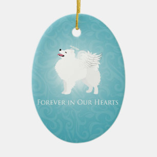 American Eskimo Dog Pet Loss Sympathy Design Ceramic Tree Decoration
