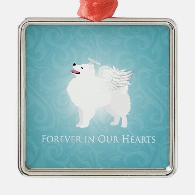 American Eskimo Dog Pet Loss Sympathy Design Metal Tree Decoration (Front)
