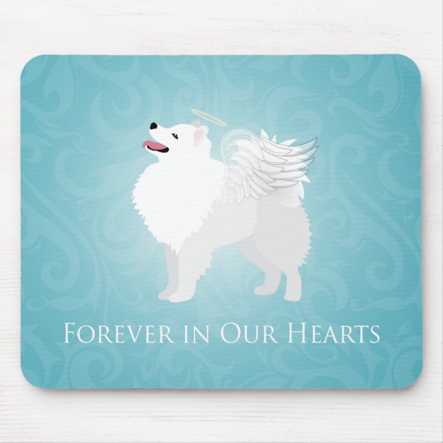 American Eskimo Dog Pet Loss Sympathy Design Mouse Mat (Front)