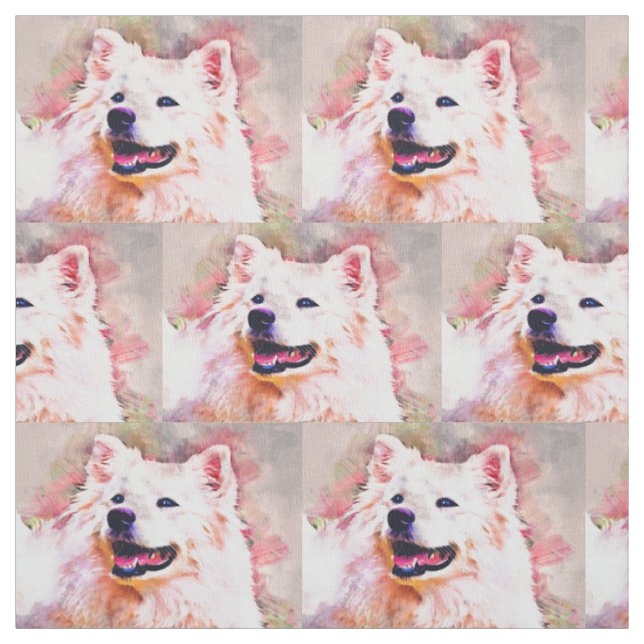 American Eskimo Dog Pima Cotton Fabric (Swatch)