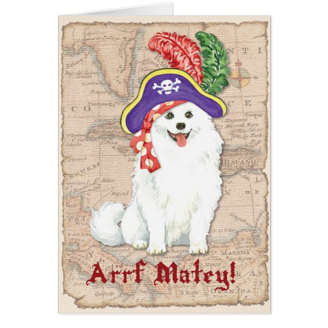 American Eskimo Dog Pirate Card (Front)