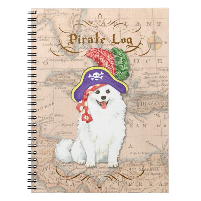 American Eskimo Dog Pirate Notebook (Front)