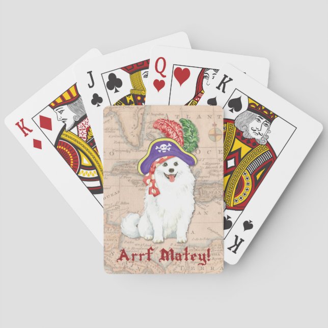 American Eskimo Dog Pirate Playing Cards (Back)