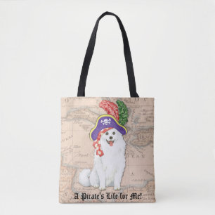 American Eskimo Dog Pirate Tote Bag