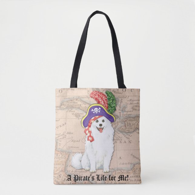 American Eskimo Dog Pirate Tote Bag (Front)