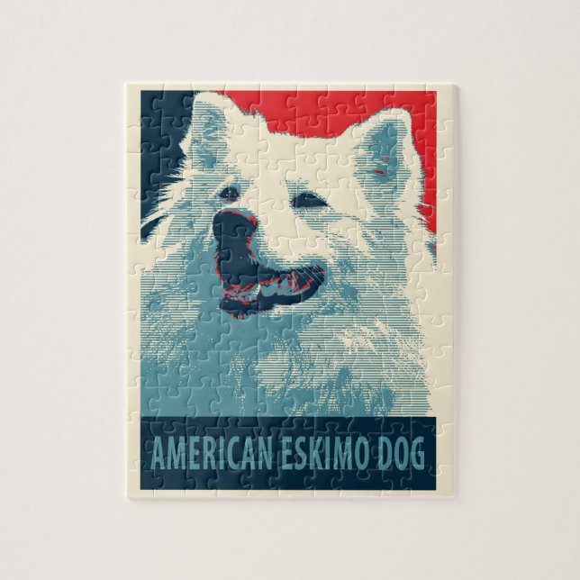 American Eskimo Dog Political Hope Parody Jigsaw Puzzle (Vertical)