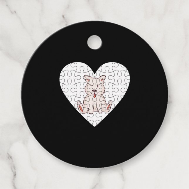 American Eskimo Dog Puzzle Favour Tags (Front)