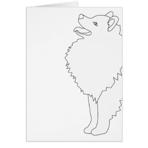 American Eskimo Dog Ready to Colour Design