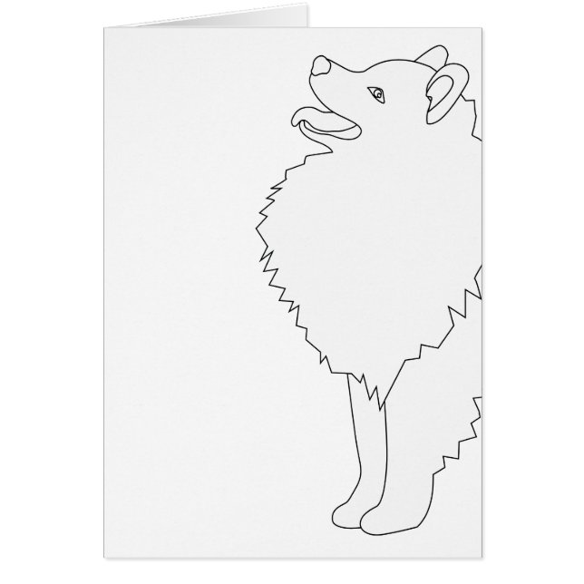 American Eskimo Dog Ready to Colour Design (Front)