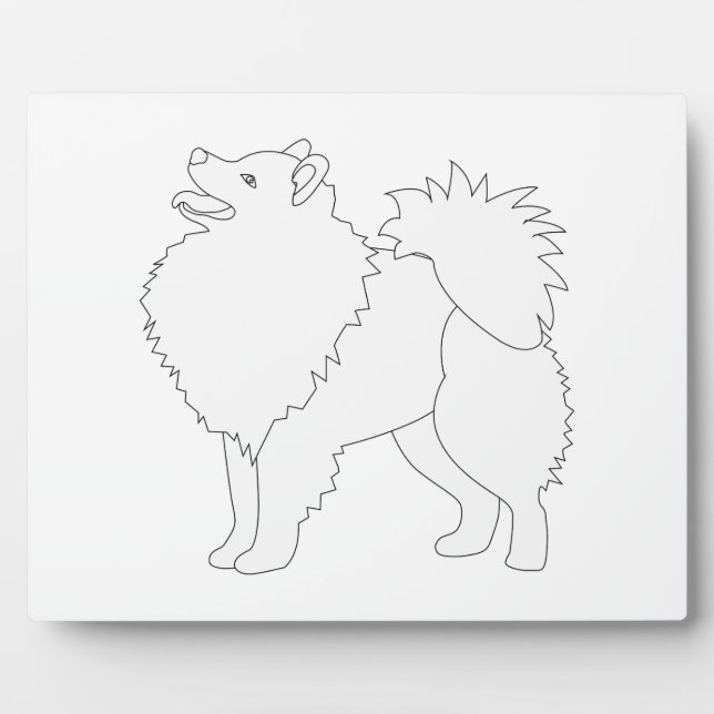 American Eskimo Dog Ready to Colour Design Plaque (Front)