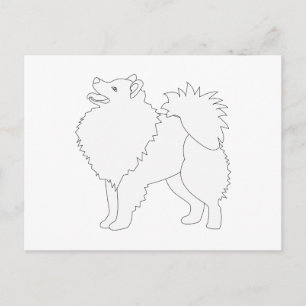 American Eskimo Dog Ready to Colour Design Postcard