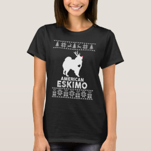 American Eskimo Dog Reindeer Ugly Christmas Sweat T-Shirt