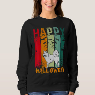 American Eskimo Dog   Retro Style Halloween Dinner Sweatshirt