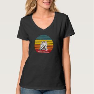 American Eskimo Dog Retro Vintage Colourful Sunset T-Shirt