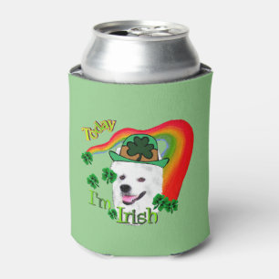 American Eskimo Dog Saint Patricks Day Can Cooler
