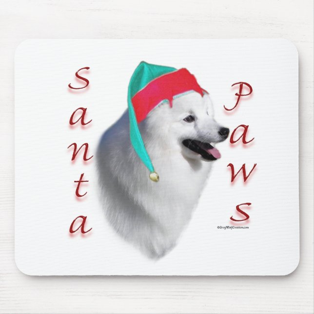 American Eskimo Dog Santa Paws Mouse Mat (Front)