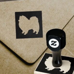 American Eskimo Dog Silhouette Eskie Rubber Stamp