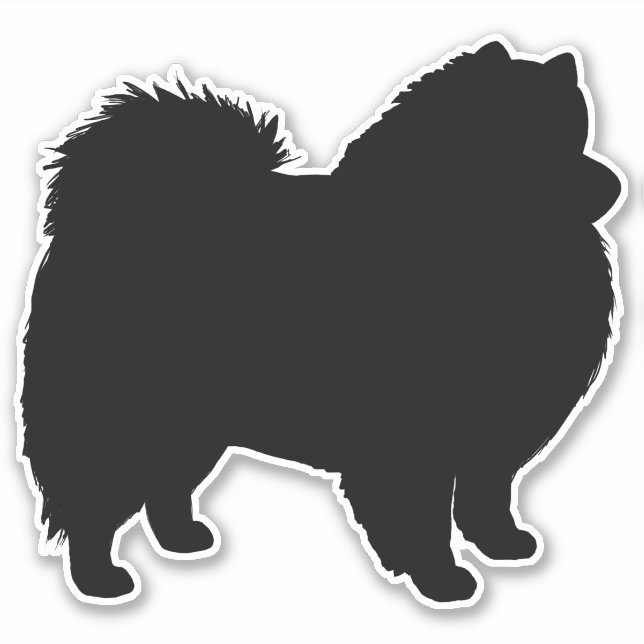 American Eskimo Dog Silhouette Eskie Vinyl Sticker (Front)
