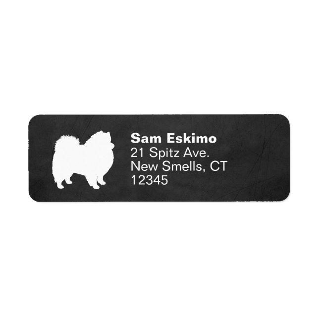 American Eskimo Dog Silhouette Return Address (Front)