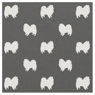 American Eskimo Dog Silhouettes Pattern Fabric
