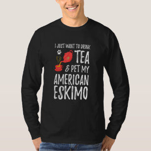 American Eskimo Dog Tea Drinker For Dog Mum T-Shirt