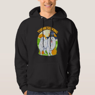 American Eskimo Dog Thanksgiving Day Pilgrim Pumpk Hoodie
