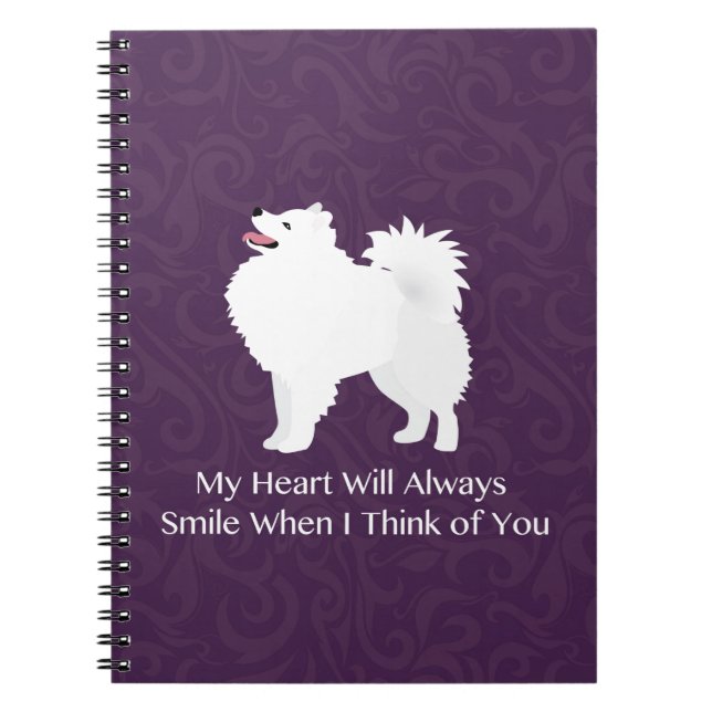 American Eskimo Dog Thinking of You Design Notebook (Front)