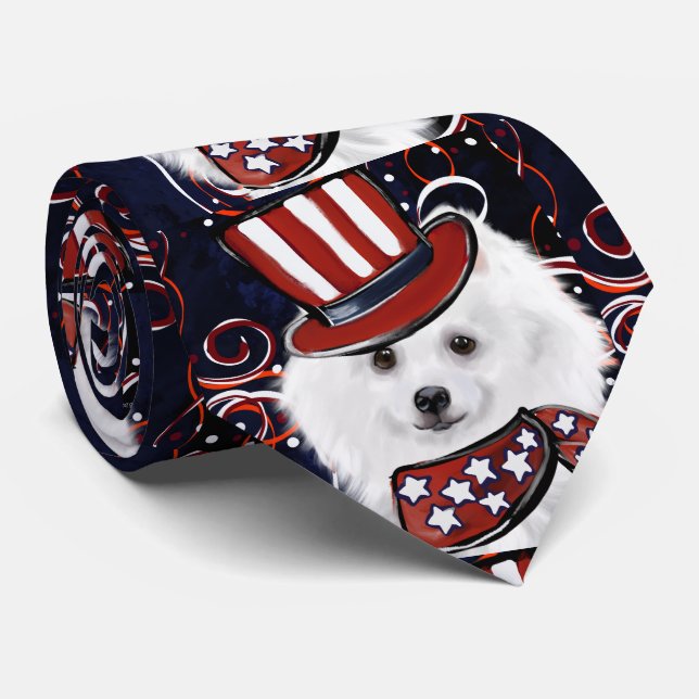American Eskimo Dog  Tie (Rolled)