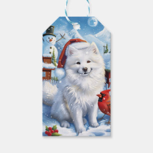 American Eskimo Dog Winter Wonderland Christmas  Gift Tags