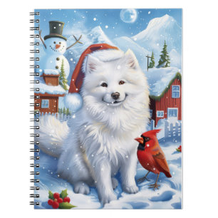 American Eskimo Dog Winter Wonderland Christmas Notebook