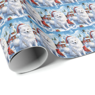 American Eskimo Dog Winter Wonderland Christmas Wrapping Paper