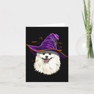 American Eskimo Dog Witch Hat Funny Halloween Dog Card
