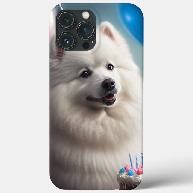 American eskimo dog with balloons birthday  Case-Mate iPhone case (Back)
