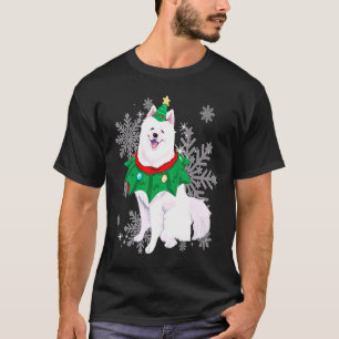 American Eskimo Dog Woman Christmas Tree T-Shirt