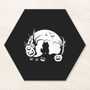American Eskimo Dogs Halloween Paper Coaster