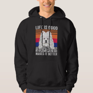 American Eskimo Dogs Makes Your Life Good Vintage Hoodie