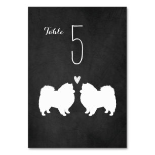 American Eskimo Dogs Wedding Reception Table Number