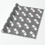 American Eskimo Dogs Wedding with Custom Text Wrapping Paper<br><div class="desc">Original Dog Lover's Design. Customise with your own text. Great for wedding gifts!</div>
