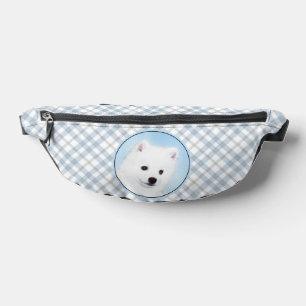 American Eskimo Eskie Puppy Painting Cute Dog Art  Bum Bags