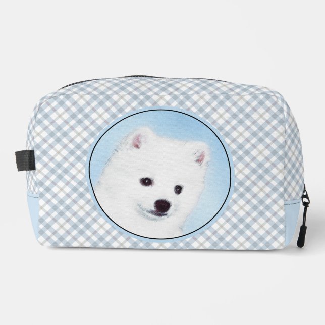 American Eskimo Eskie Puppy Painting Cute Dog Art  Dopp Kit (Front)
