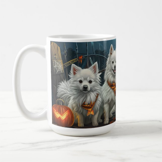 American Eskimo Halloween Spooky  Coffee Mug (Left)
