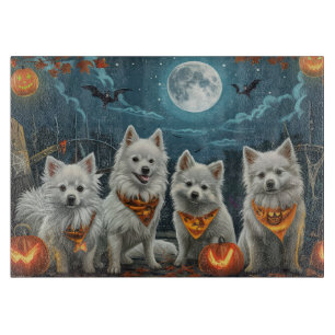 American Eskimo Halloween Spooky  Cutting Board