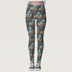 American Eskimo Halloween Spooky  Leggings