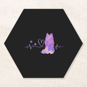 American Eskimo Heartbeat Paper Coaster