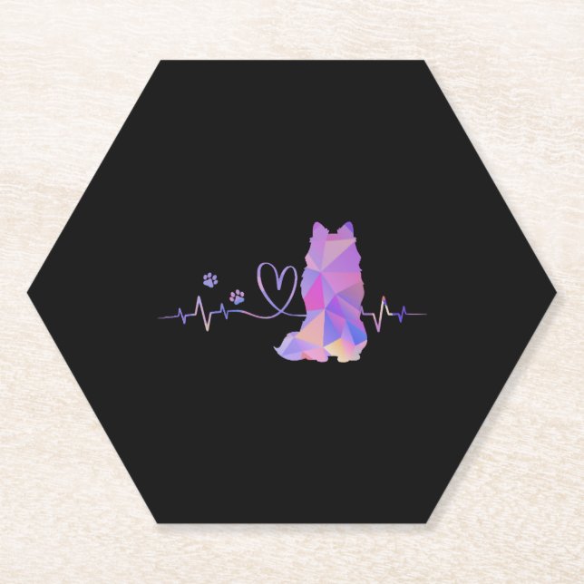 American Eskimo Heartbeat Paper Coaster (Front)