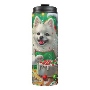 American Eskimo Holiday Baking: Festive Christmas Thermal Tumbler