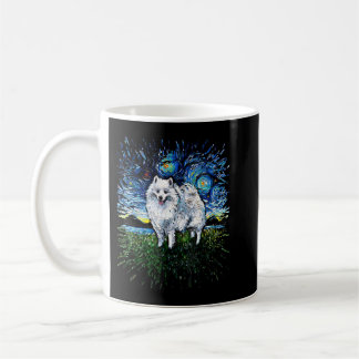American Eskimo Japanese Spitz Starry Night Dog Ar Coffee Mug