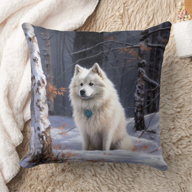 American Eskimo Let It Snow Christmas  Cushion (Blanket)